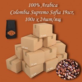 Кава зернова Arabica Colombia Supremo Sofia 19scr C.B. 100г (24шт/ящ)
